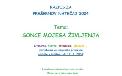 PREŠERNOV NATEČAJ 2024