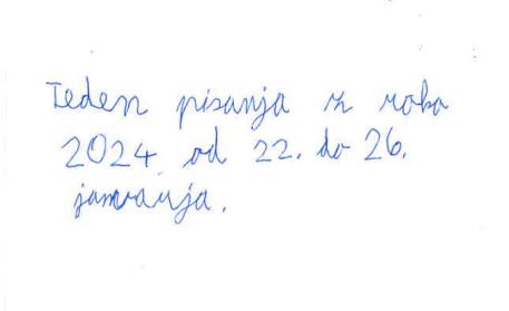 TEDEN PISANJA Z ROKO 2024